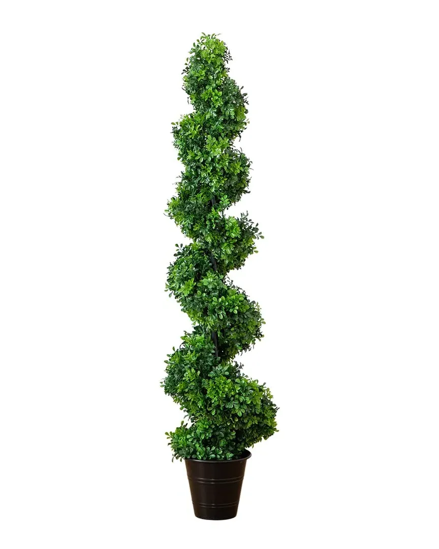 5ft Boxwood Spiral Topiary Artificial Tree - Green