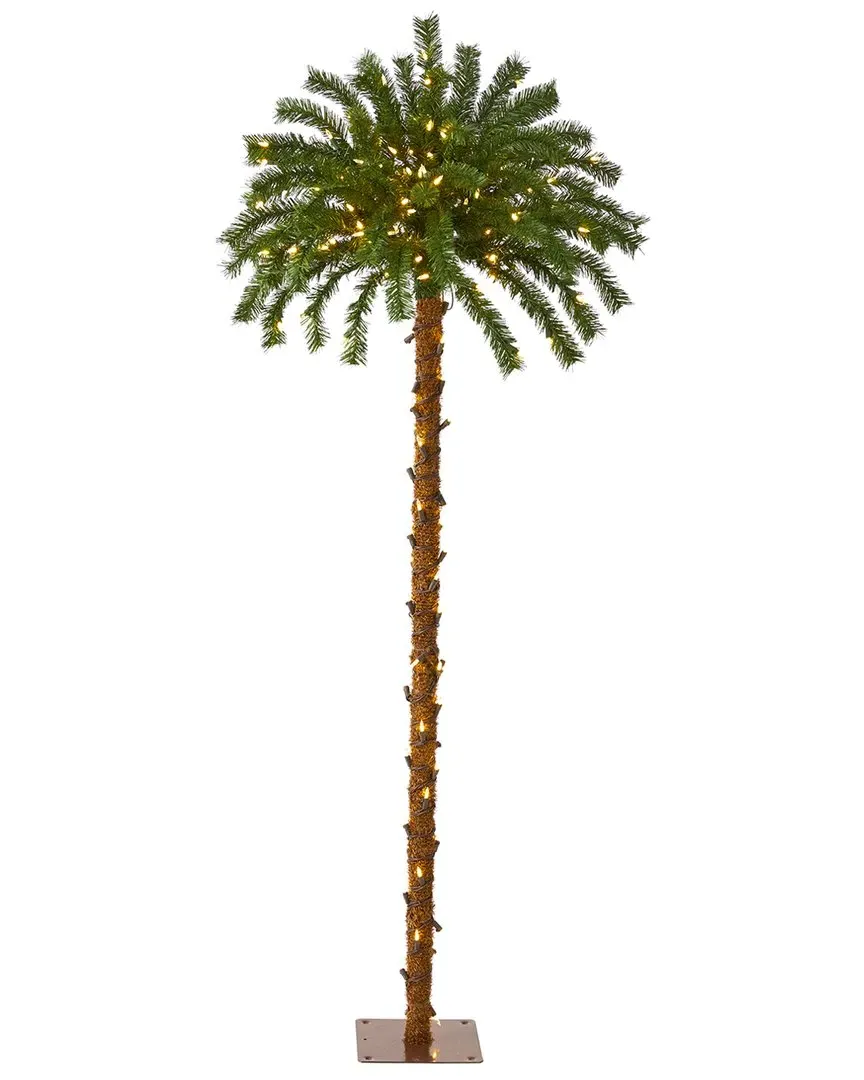 5ft Christmas Palm Artificial Tree with LED Lights - Green