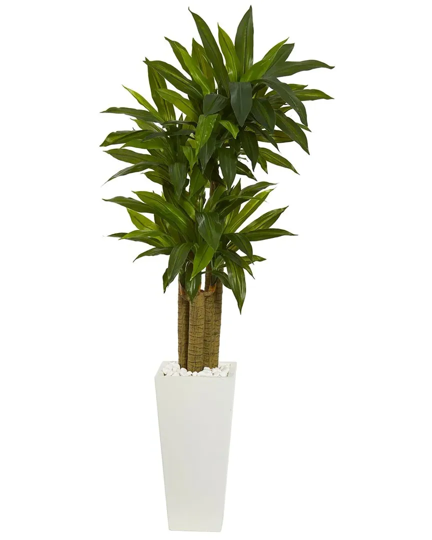 5ft Cornstalk Dracaena Artificial Plant in Tower Planter - Green
