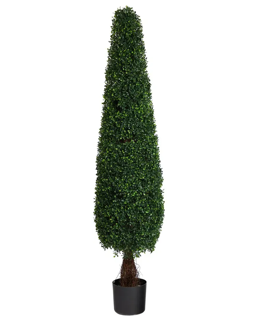 5ft UV-Resistant Boxwood Topiary Artificial Tree - Green