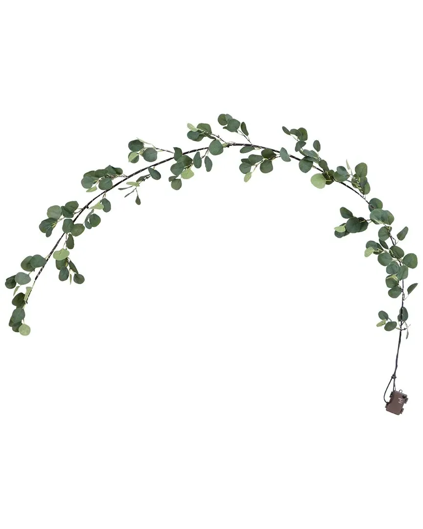 6.5ft Lighted Artificial Eucalyptus Garland with 100 LED Lights image