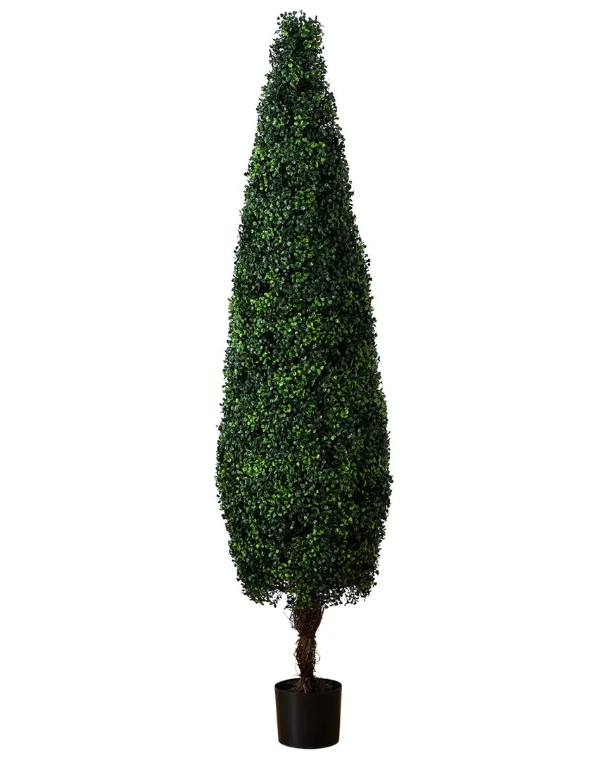 6ft Artificial Boxwood Topiary Cone Tree - Green