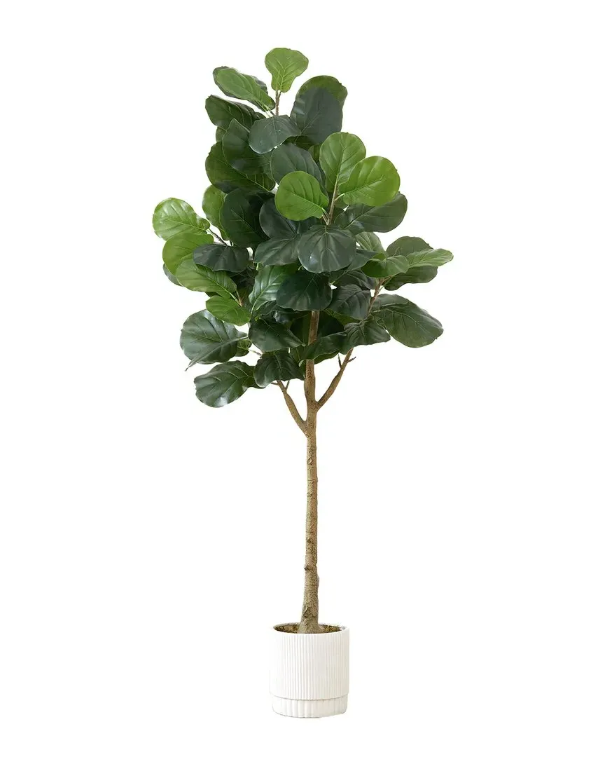 6ft Artificial Fiddle Leaf Fig Tree with Planter - Green