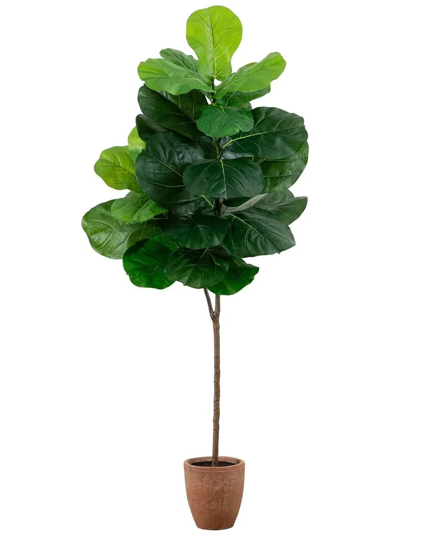 6ft Giant Leaf Fiddle Leaf Fig Tree with Real Touch Leaves - Green
