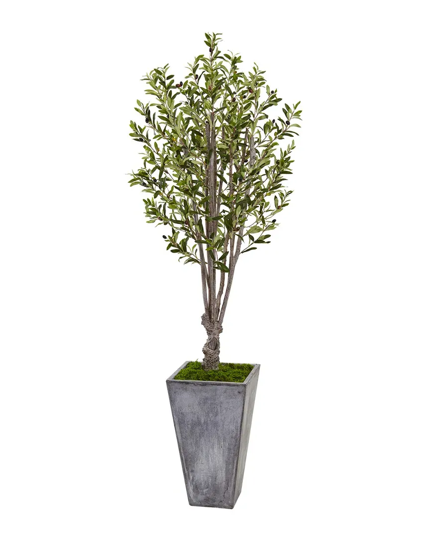 6ft Olive Artificial Tree with Stone Planter image