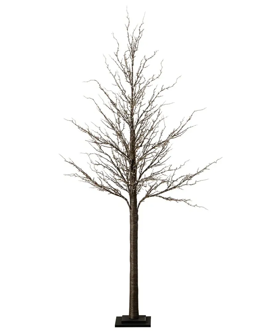 6ft Pre-Lit Artificial Twig Tree with 480 LED Lights - Brown