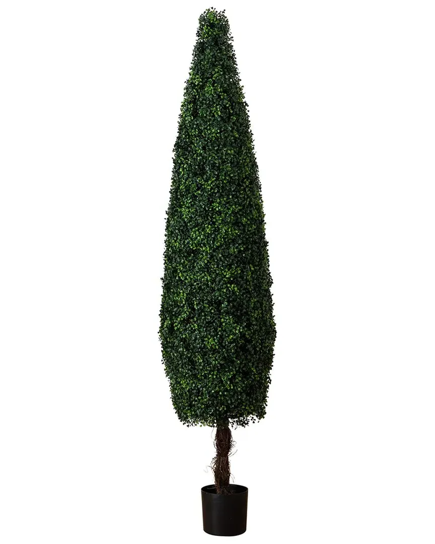 7ft Artificial Boxwood Topiary Cone Tree - Green