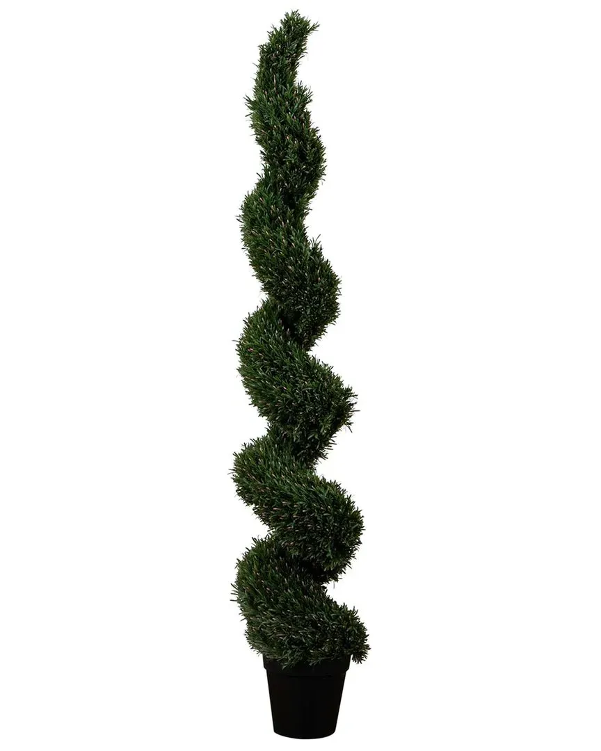 7ft Artificial Rosemary Spiral Topiary Tree - Green