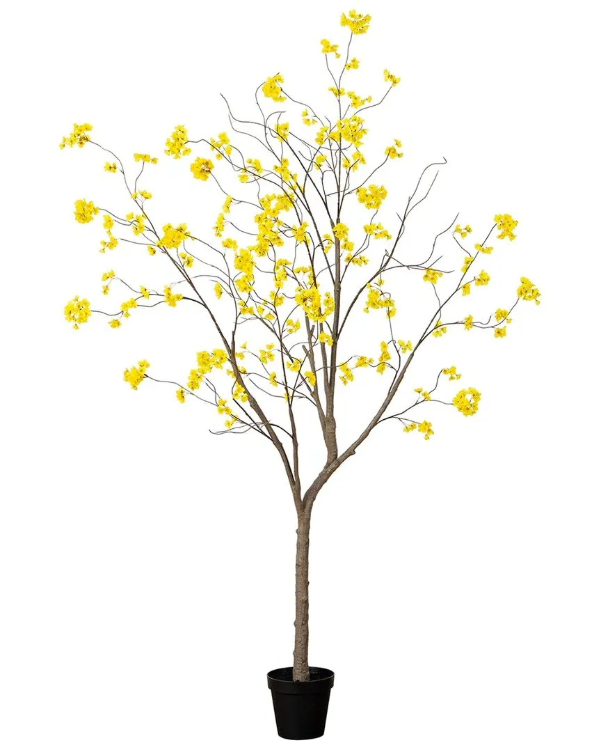 8ft Artificial Bellflower Tree - Yellow