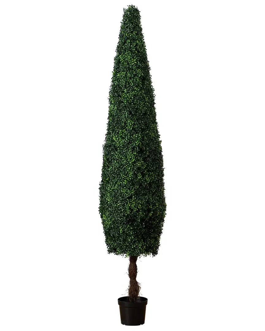 8ft Artificial Boxwood Topiary Cone Tree - Green