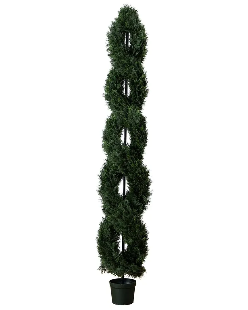 8ft Double Pond Cypress Spiral Topiary UV-Resistant - Green