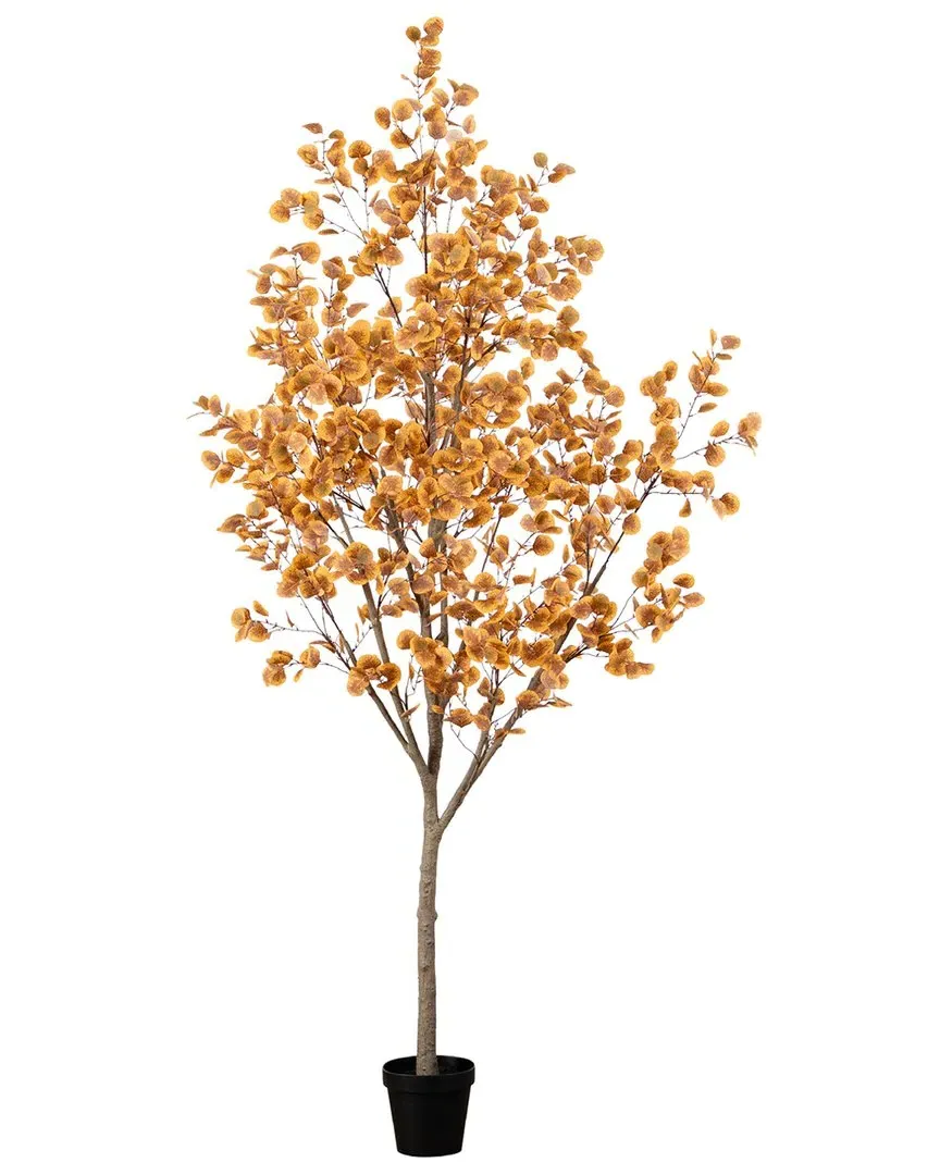 9ft Artificial Autumn Eucalyptus Tree - Orange image