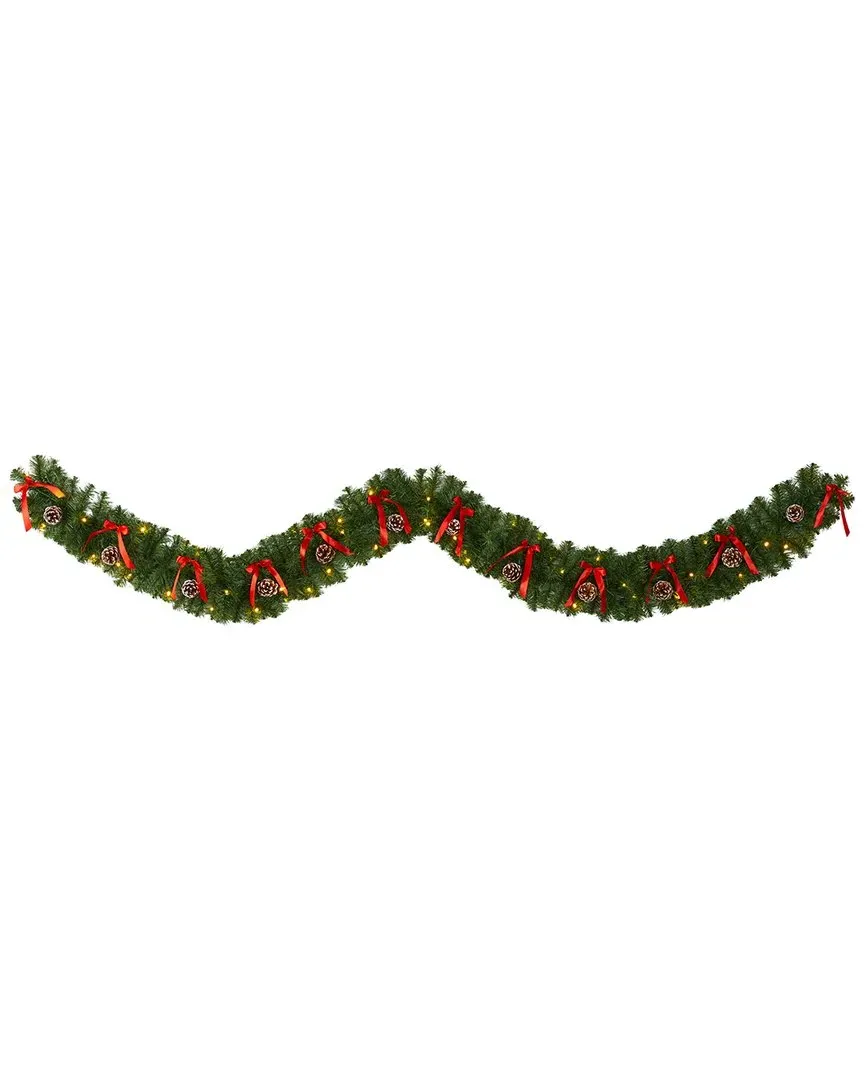 9ft Christmas Garland with LED Lights - Green image