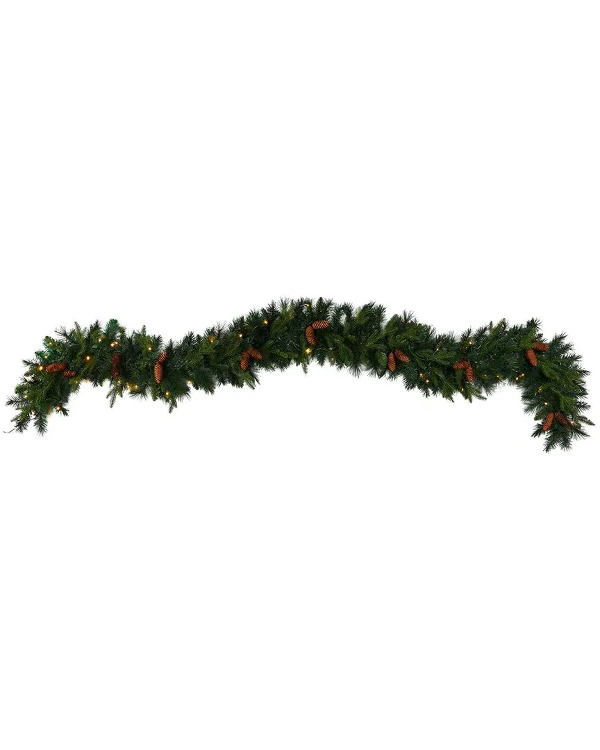 9ft Mixed Pines & Pinecones Artificial Garland - Green image