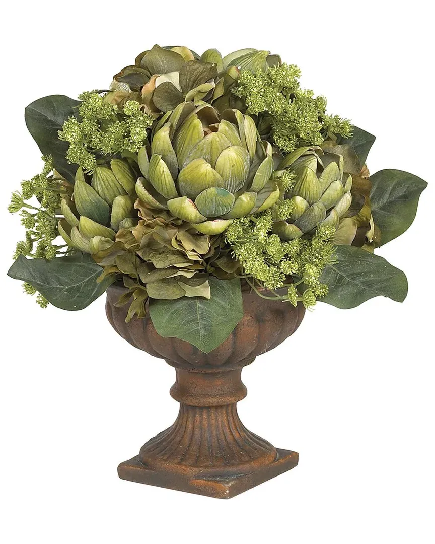 Artichoke Centerpiece Silk Flower Arrangement - Green image