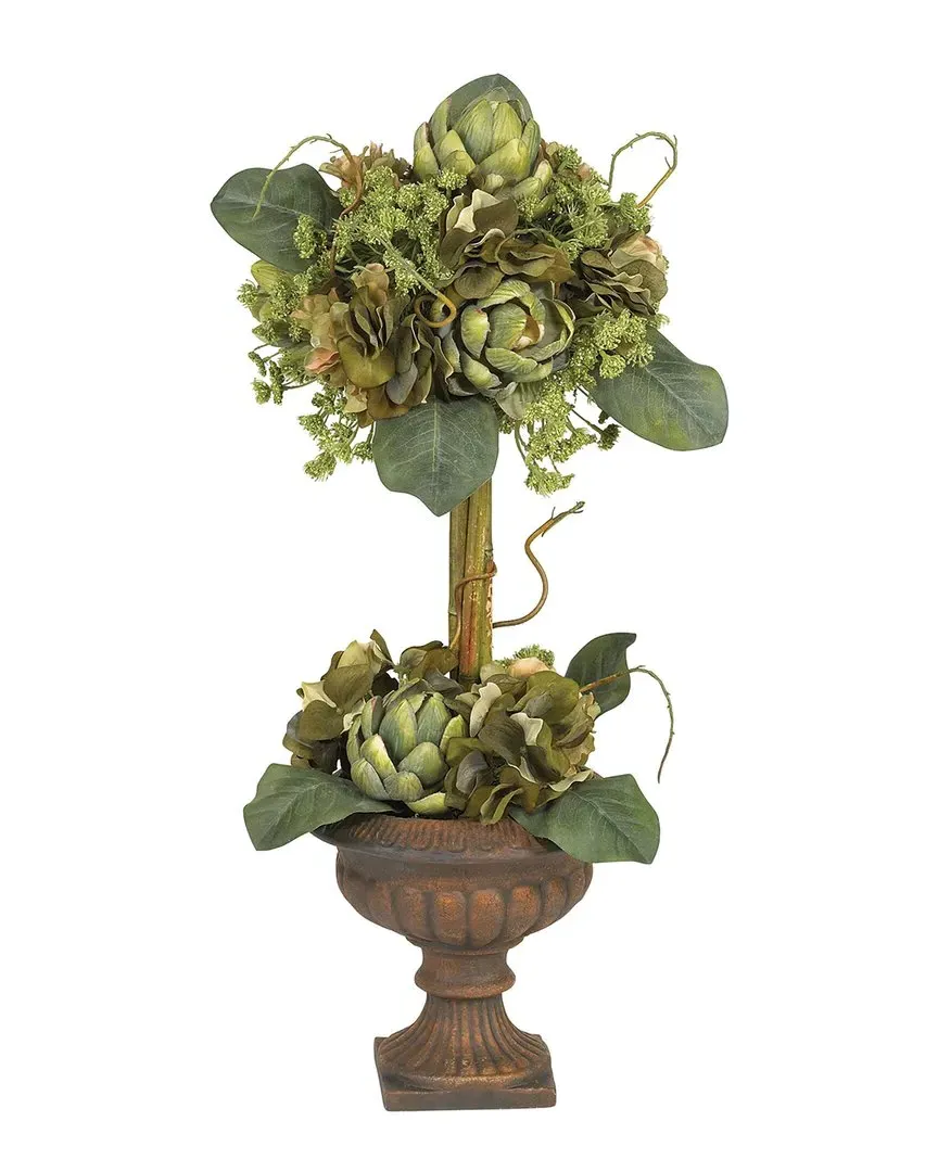 Artichoke Topiary Silk Flower Arrangement - Green