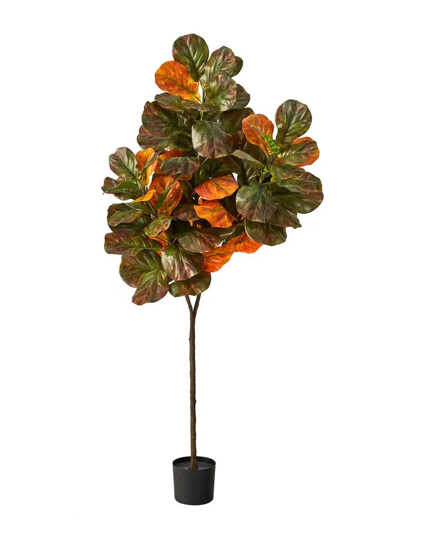 Autumn Fiddle Leaf 6ft Artificial Tree - Brown image
