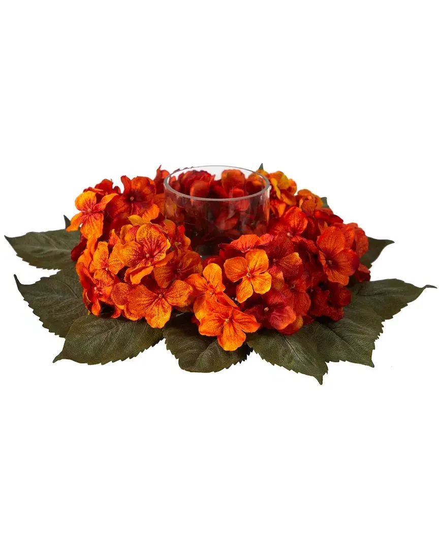 Autumn Hydrangea Candelabrum Arrangement - Orange image