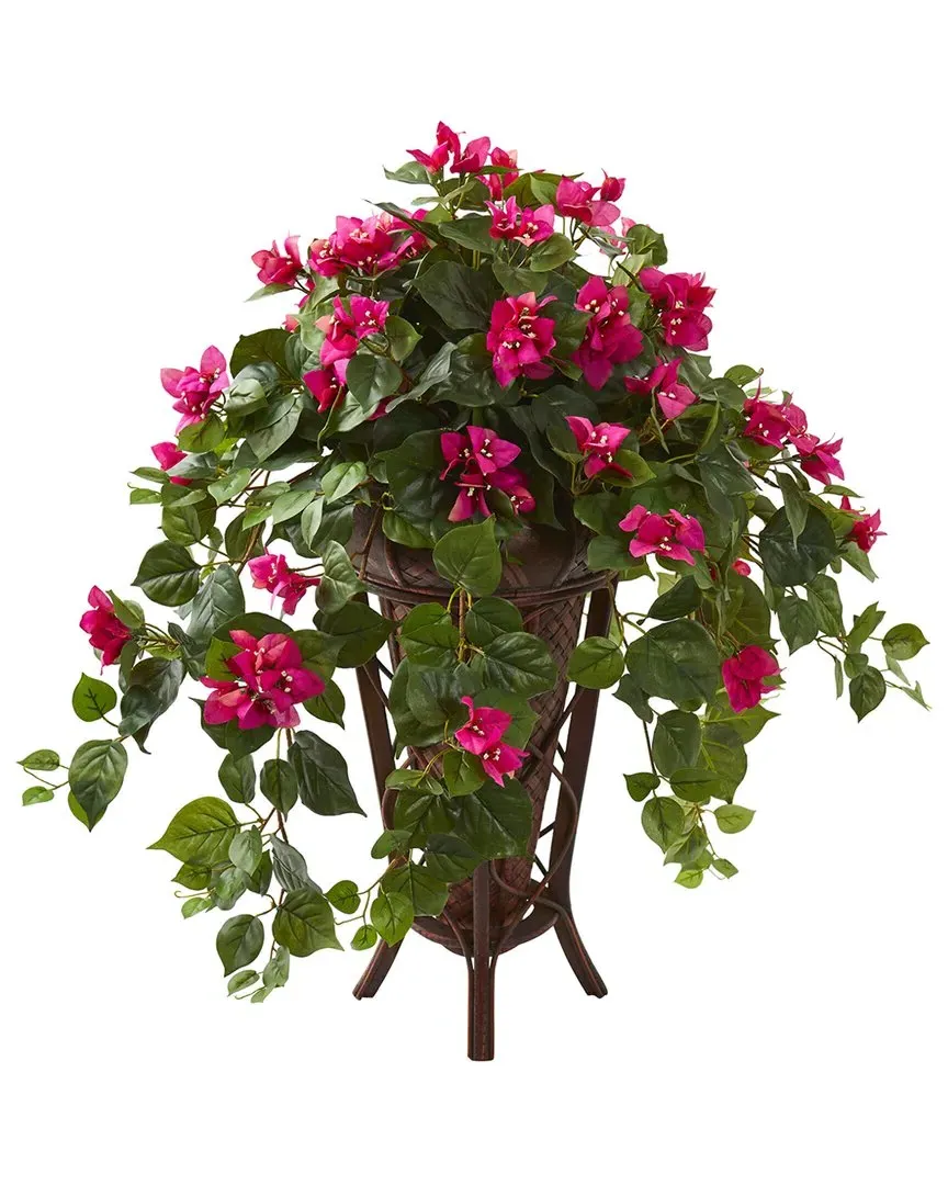 Bougainvillea Artificial Plant in Stand Planter - Pink