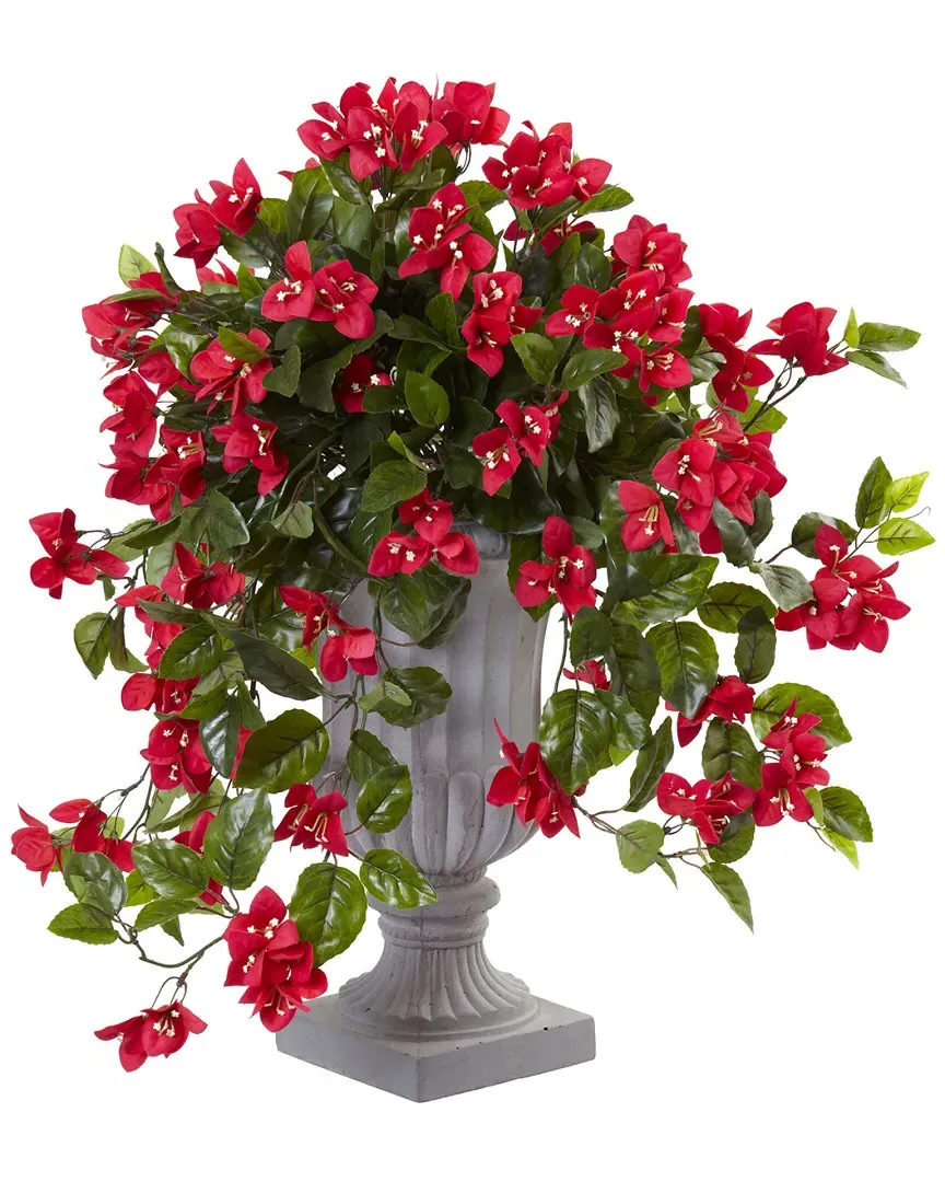 Bougainvillea Silk Plant with Decorative Urn - Red image