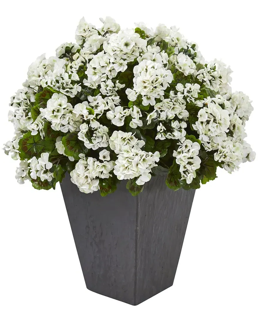 Geranium Artificial Plant UV Resistant - Red, Slate