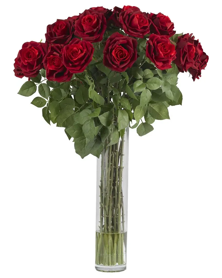 Large Rose Silk Flower Arrangement - Red