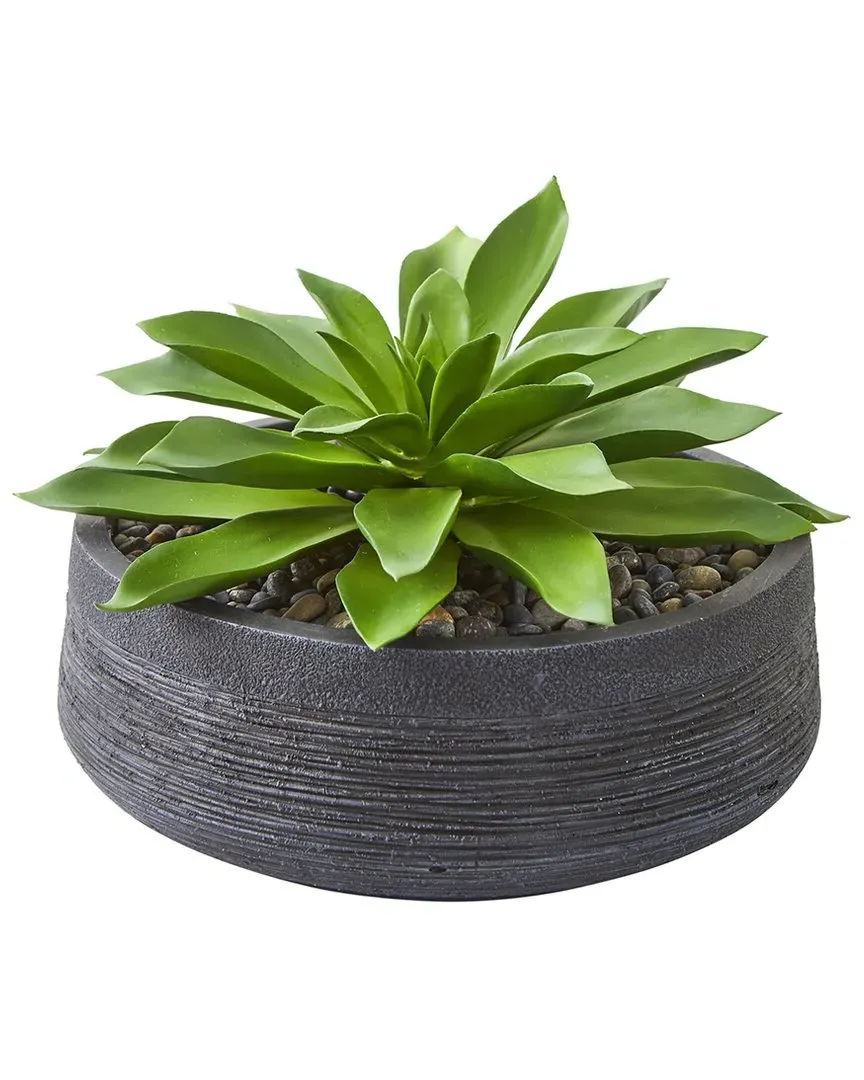 Large Succulent Artificial Plant in Bowl - Green