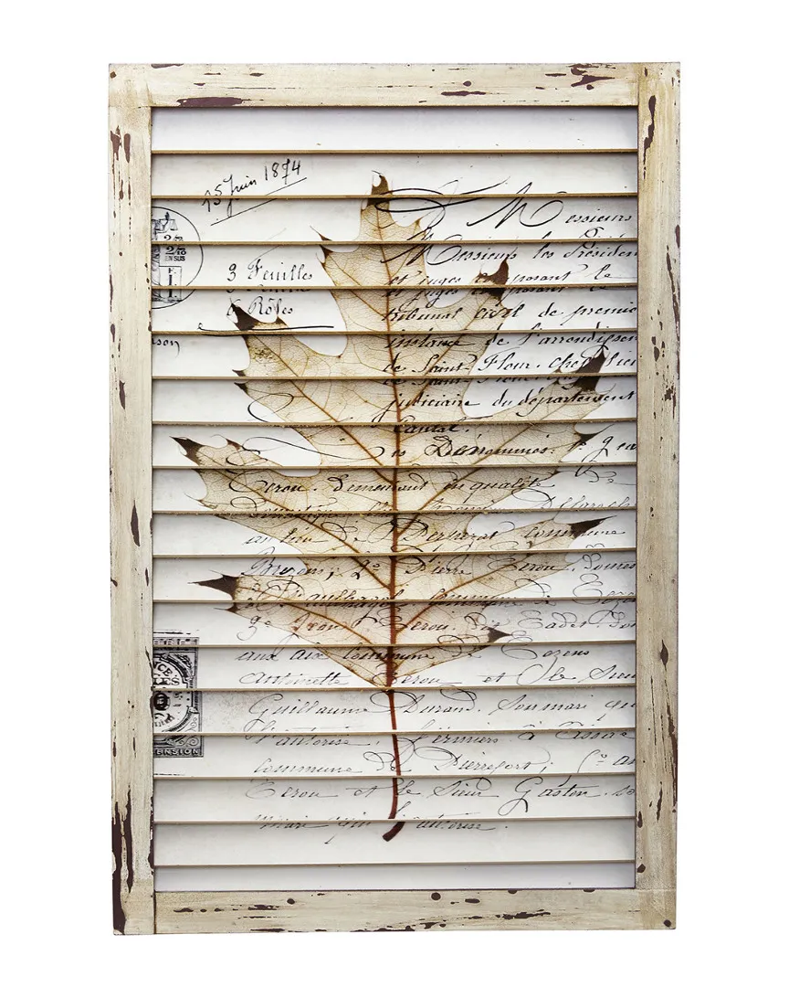 Maple Leaf Window Shutter Wall Decor - Cream