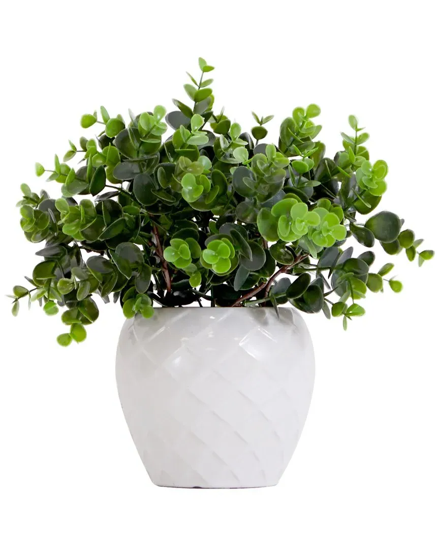Nearly Natural 11in Artificial Boxwood Plant with Planter - Green image