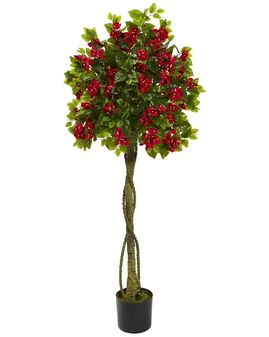 Nearly Natural 5ft Bougainvillea Topiary Tree - Red image