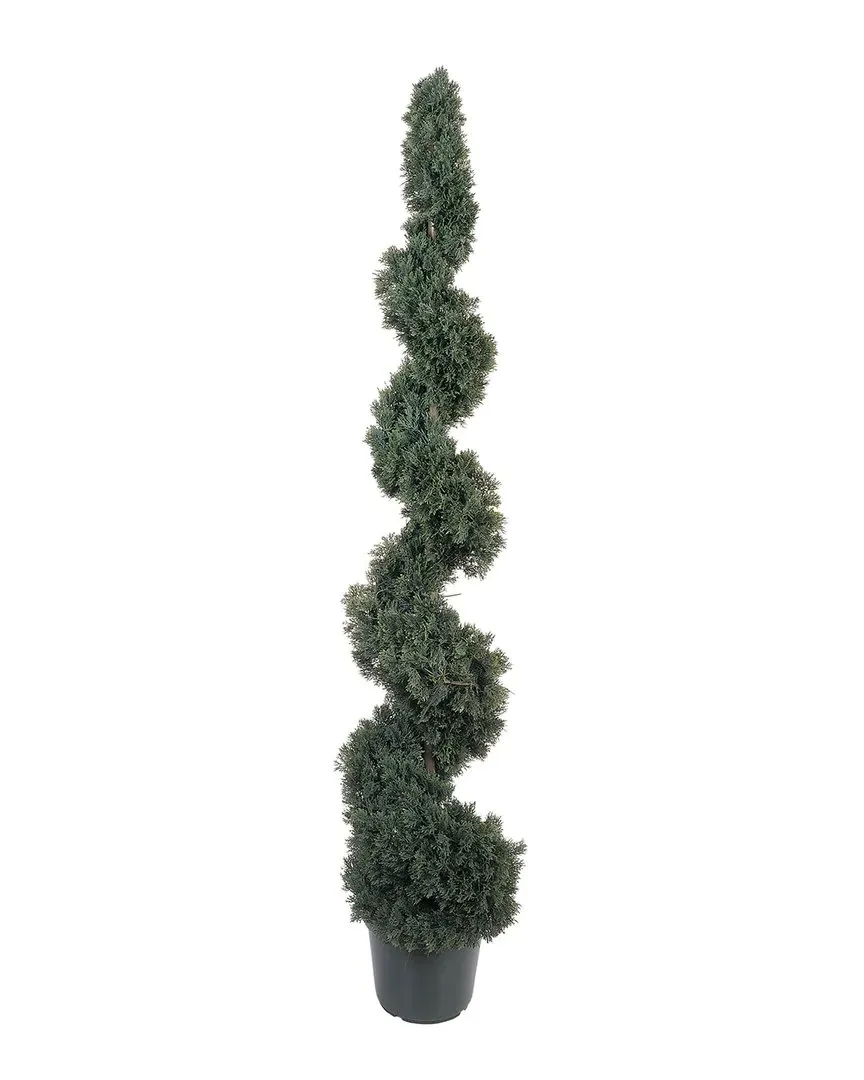 Nearly Natural 5ft Cedar Spiral Silk Tree - Green image