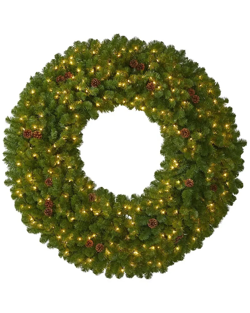 Nearly Natural 5ft Giant Artificial Christmas Wreath - Green image