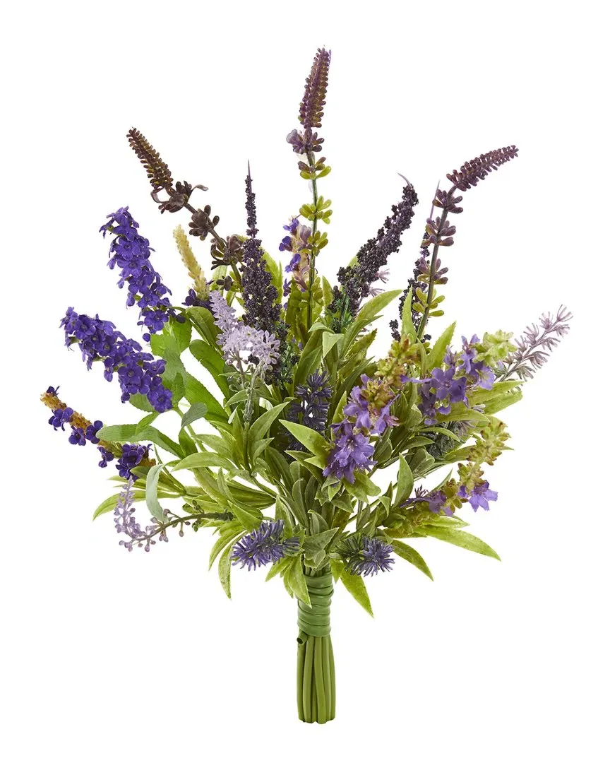 Nearly Natural Set of 3 Lavender Artificial Flower Bouquet - Purple image