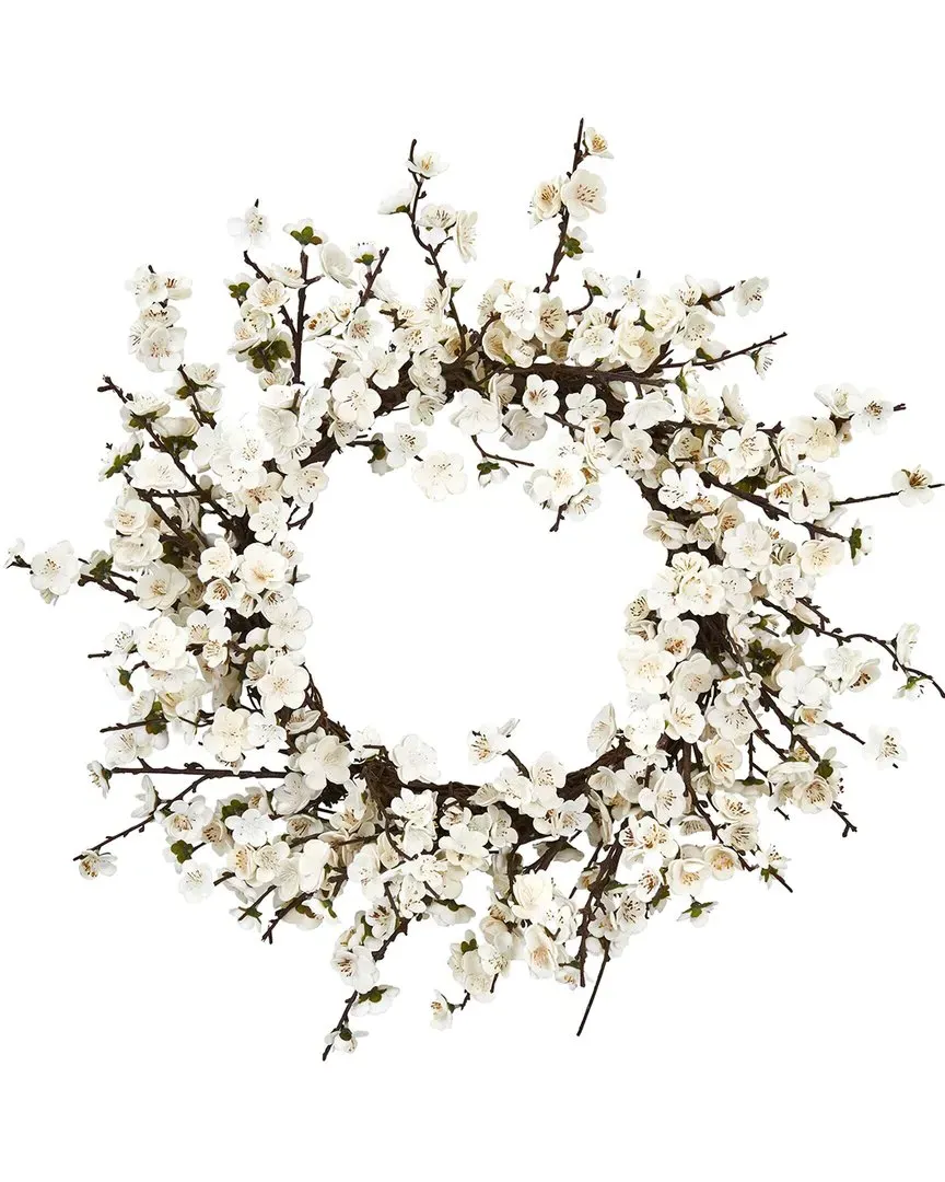 Plum Blossom Wreath - White