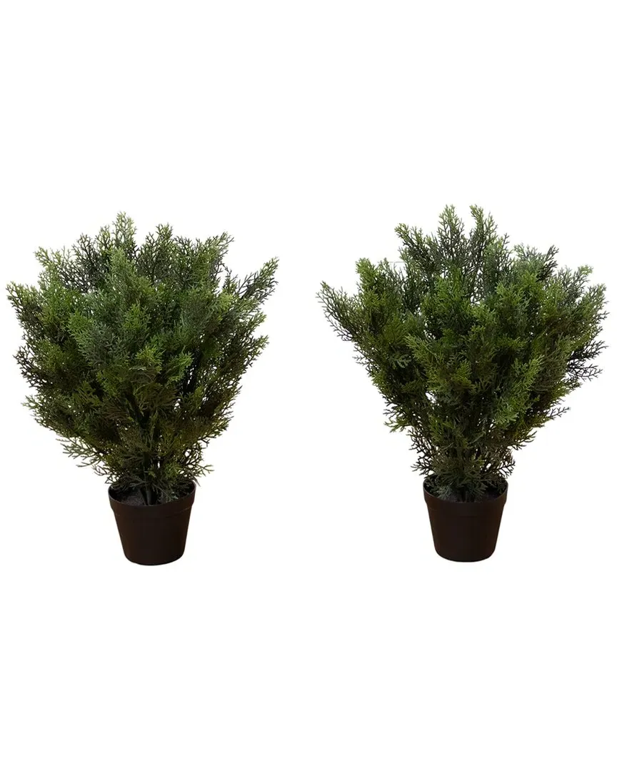 Set of 2 2ft Artificial Cedar Trees - Green