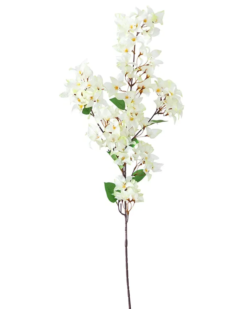 Set of Three 47in Artificial Bougainvillea Flower Stems - White