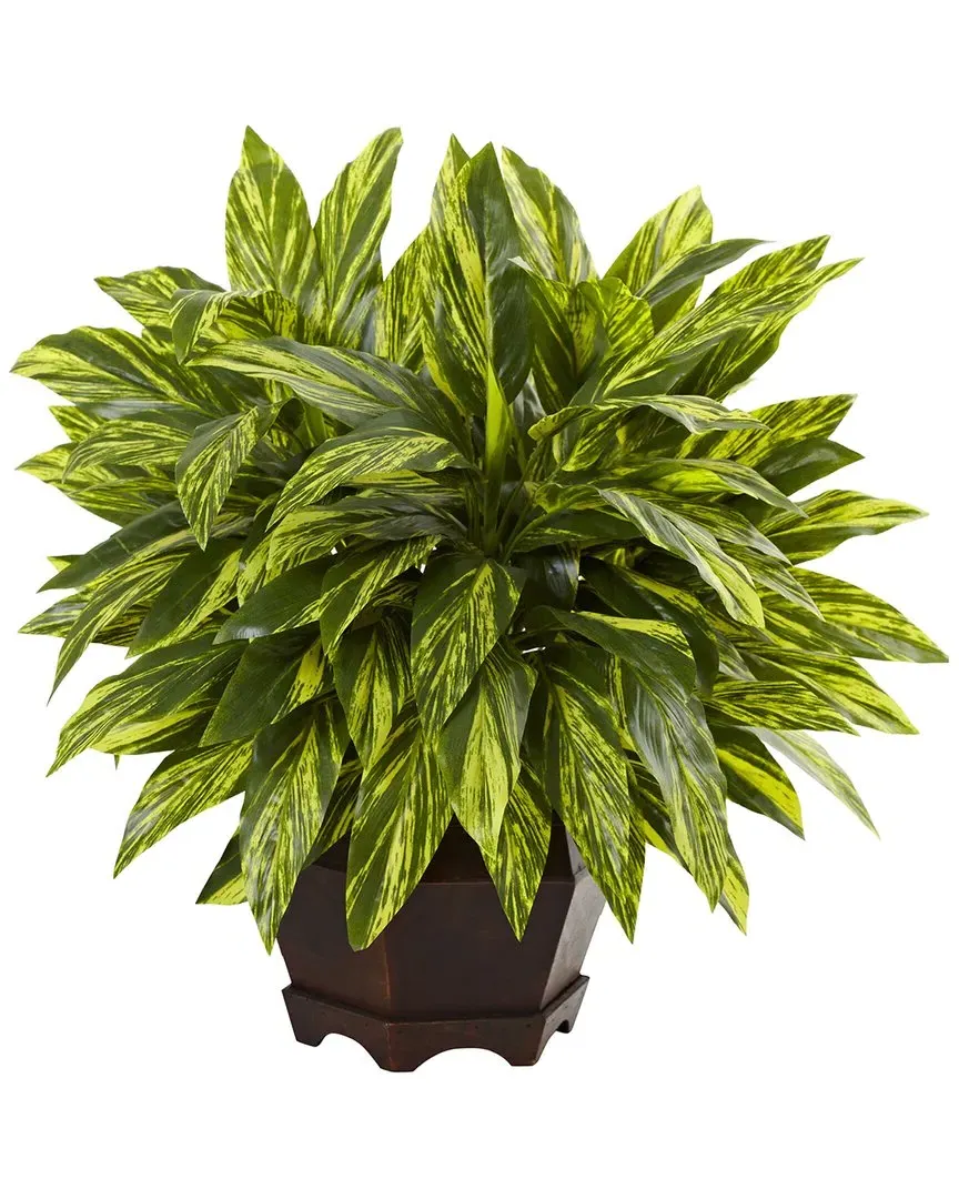 Tradescantia Artificial Plant with Hexagon Planter - Green image