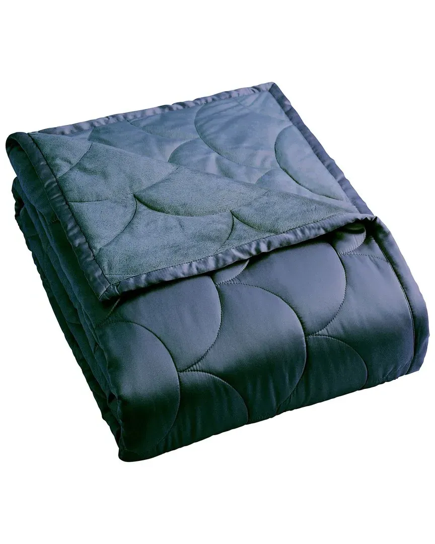 Brushed Velvet Reversible Down-Alternative Blanket - Midnight Ocean