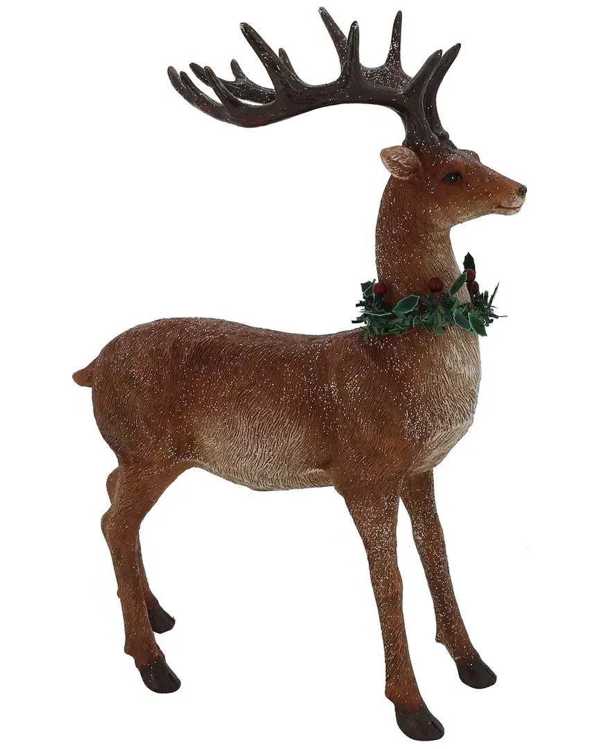 15.5in Standing Christmas Deer Decoration - Brown, Resin image