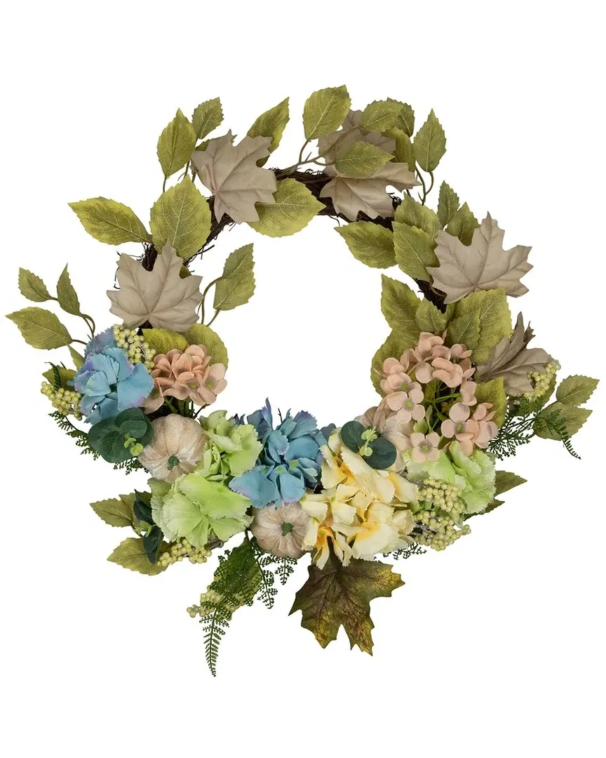 22-Inch Thanksgiving Artificial Wreath - Green, Polyester image