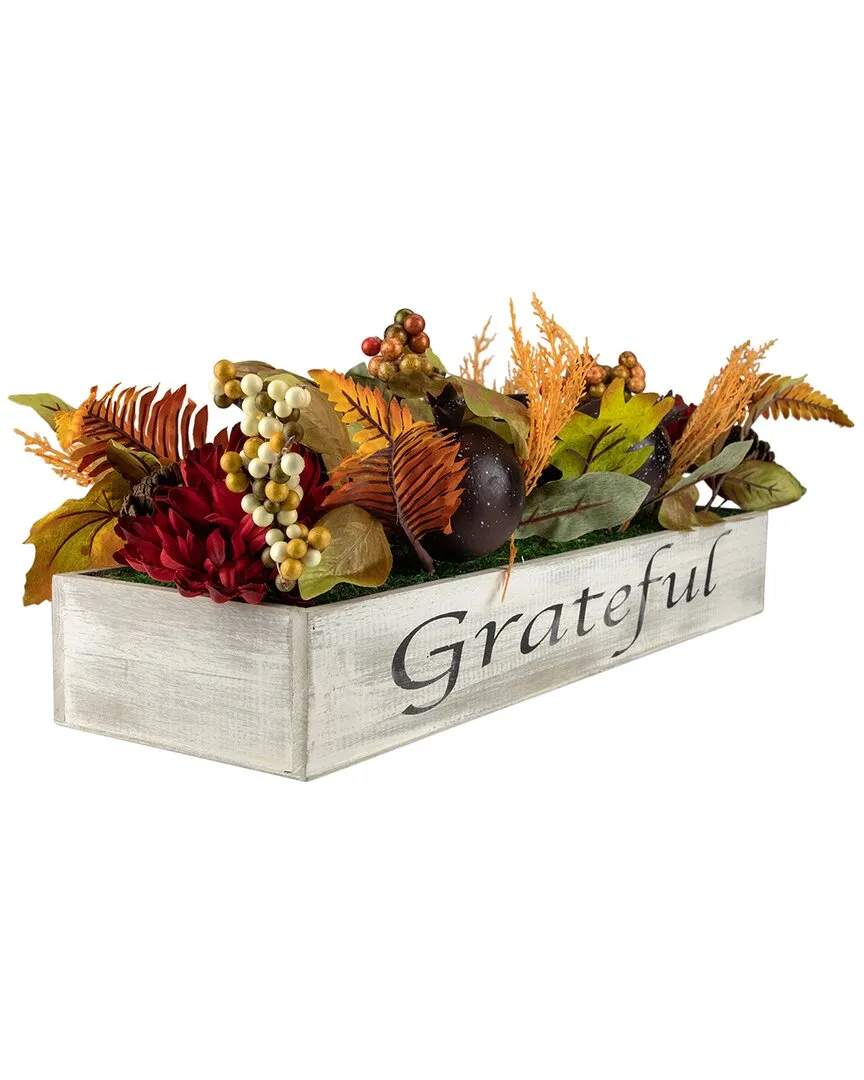 24in Autumn Harvest 3-Piece Candle Holder - Red, Wood