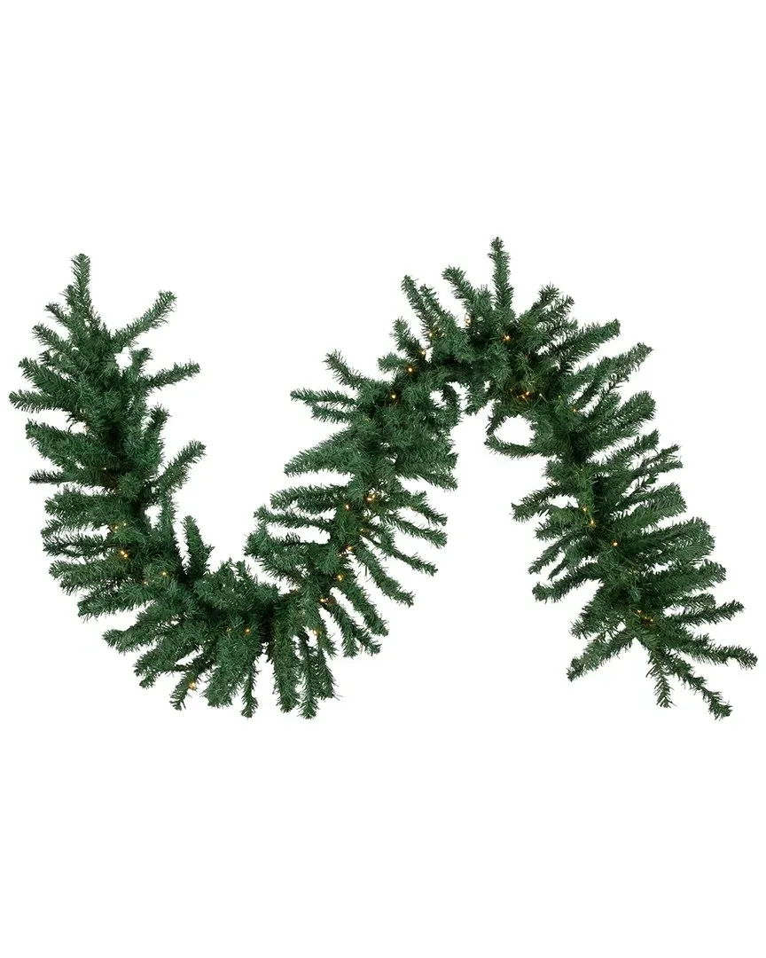 27ft Pre-Lit Artificial Pine Christmas Garland - Green image