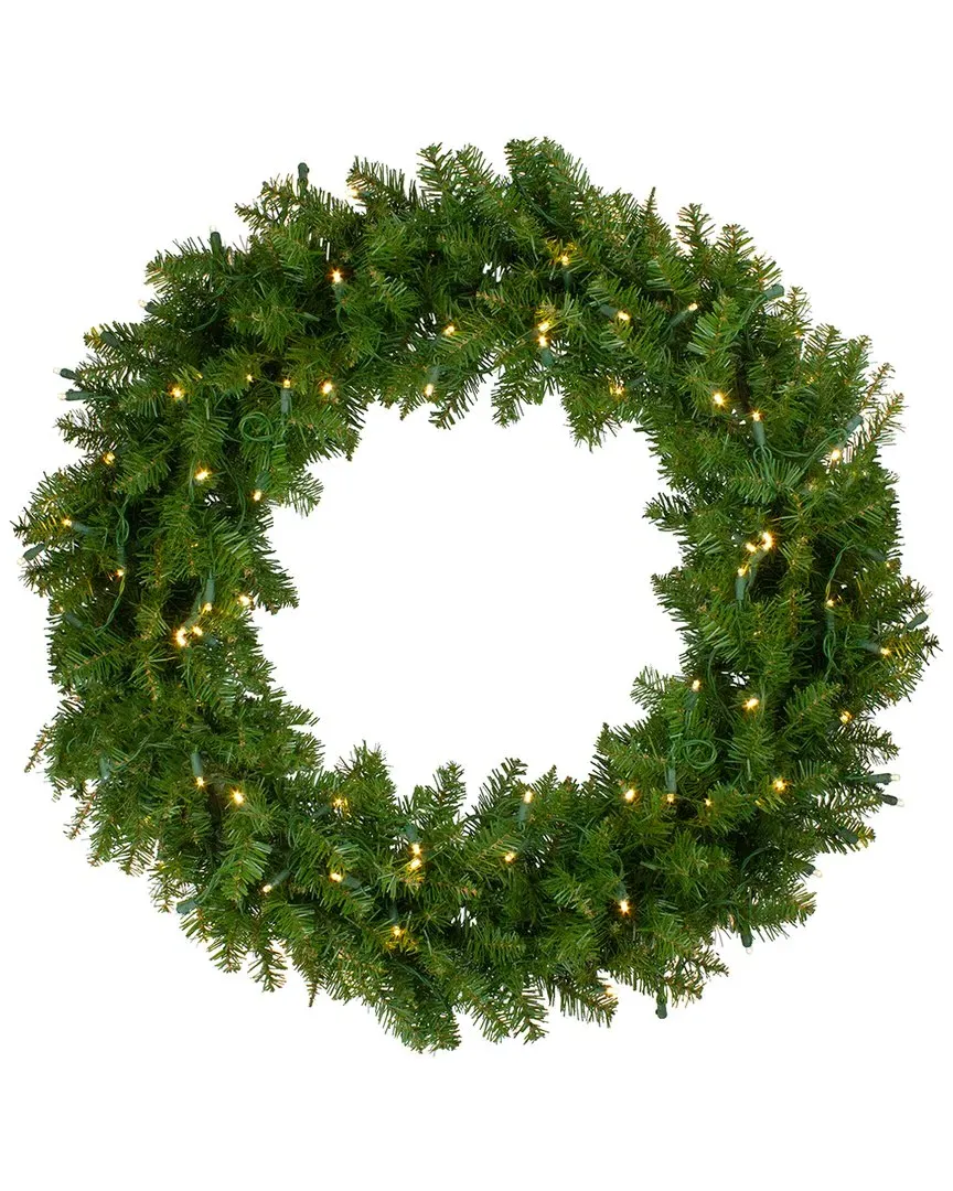 36in Pre-Lit Northern Pine Christmas Wreath - Green image