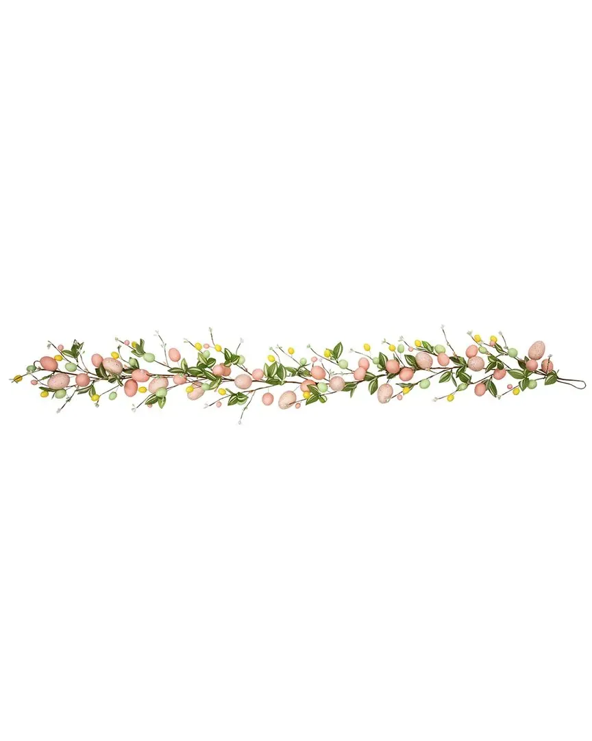 6ft Easter Eggs & Flower Buds Artificial Garland - Pink
