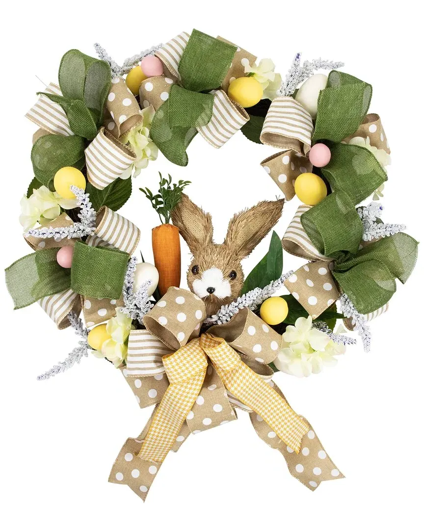 Bunny & Bows Floral Wreath - Brown image