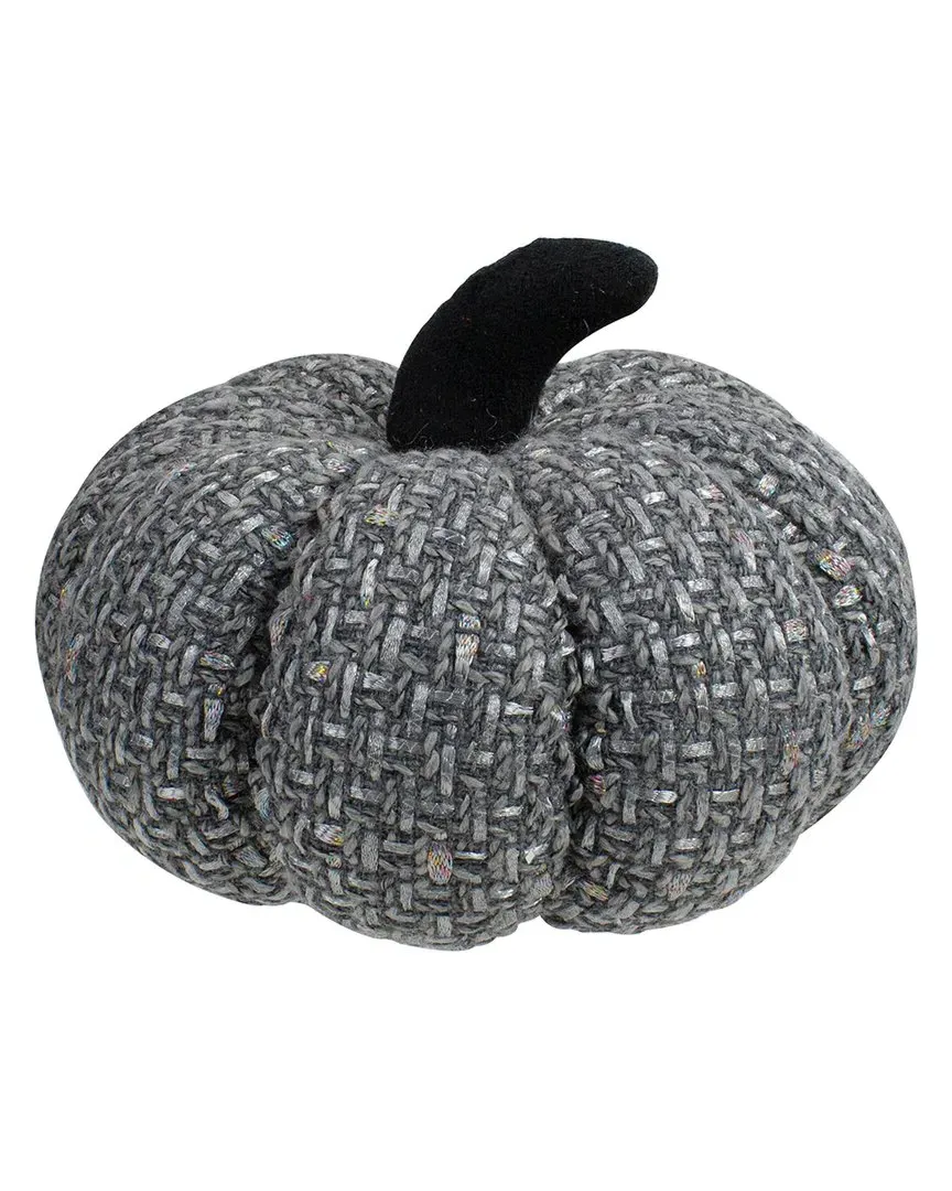 Knitted Fall Harvest Tabletop Pumpkin - Gray image