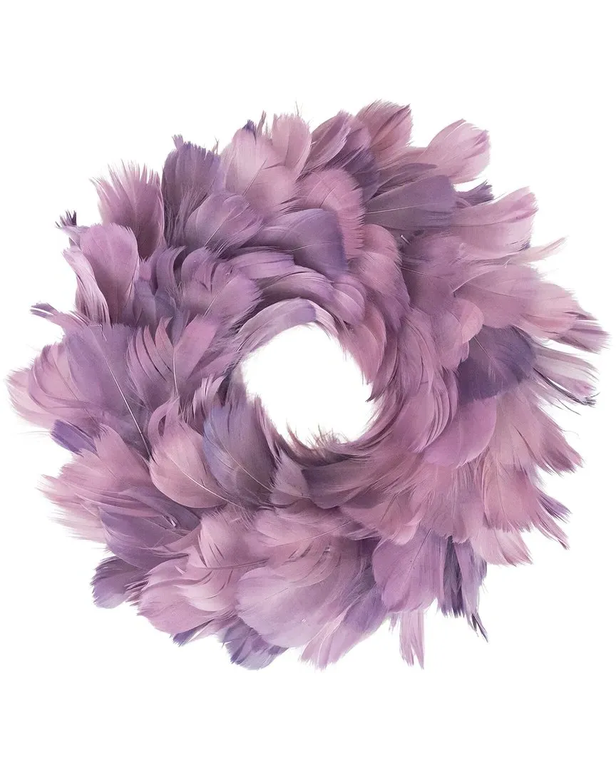 Layered Feather Christmas Wreath 10-in - Purple image