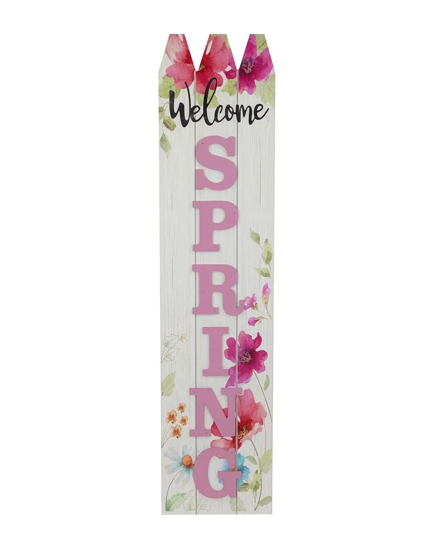 Northlight 40in Welcome Spring Outdoor Board Sign - Pink image