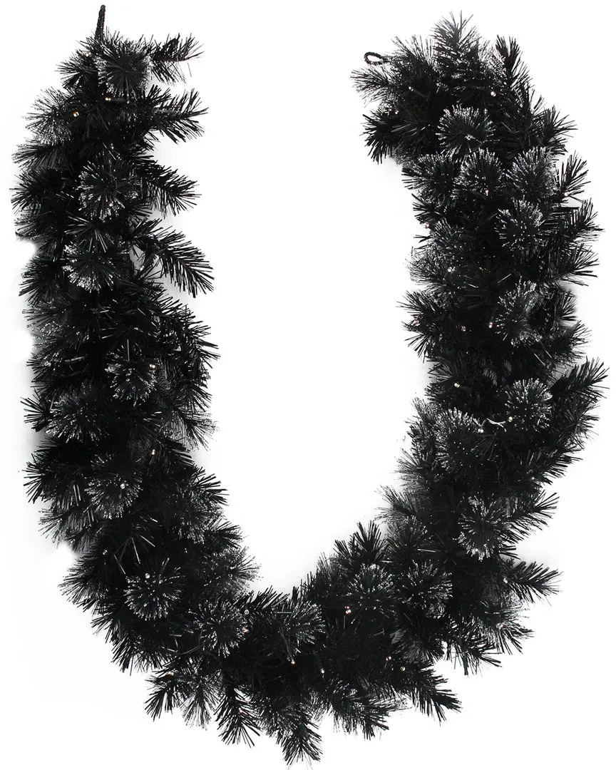 Northlight 6ft Pre-Lit Christmas Garland - Black, PVC image
