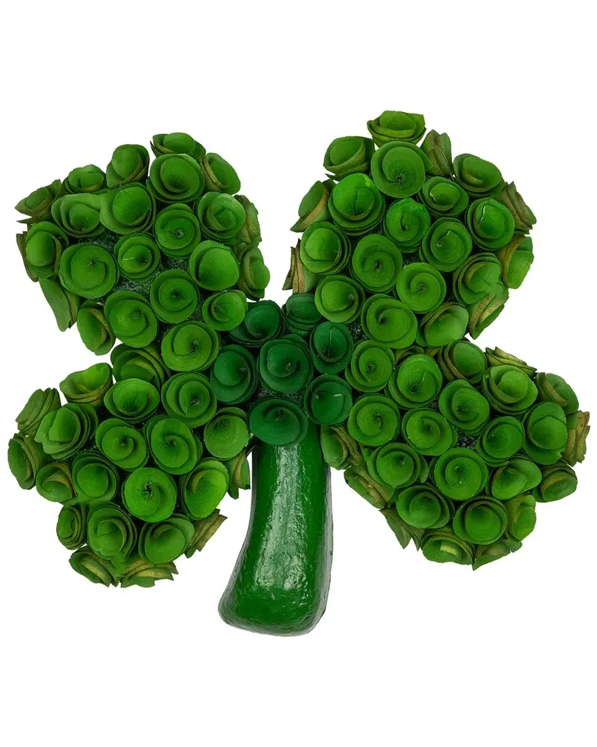Northlight Four Leaf Clover Floral Decoration - Green, Wood image
